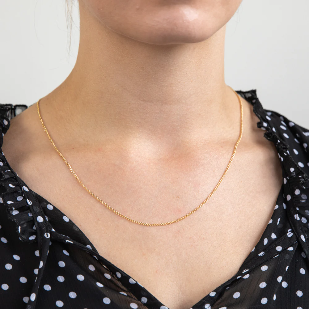 9ct Yellow Gold 40 Gauge Curb 50cm Chain - Image 4