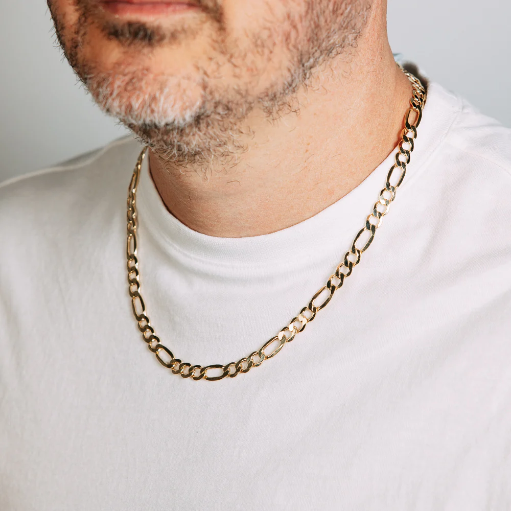 9ct Yellow Gold Diamond Cut 170 Gauge 1:3 Figaro 55cm Chain - Image 4