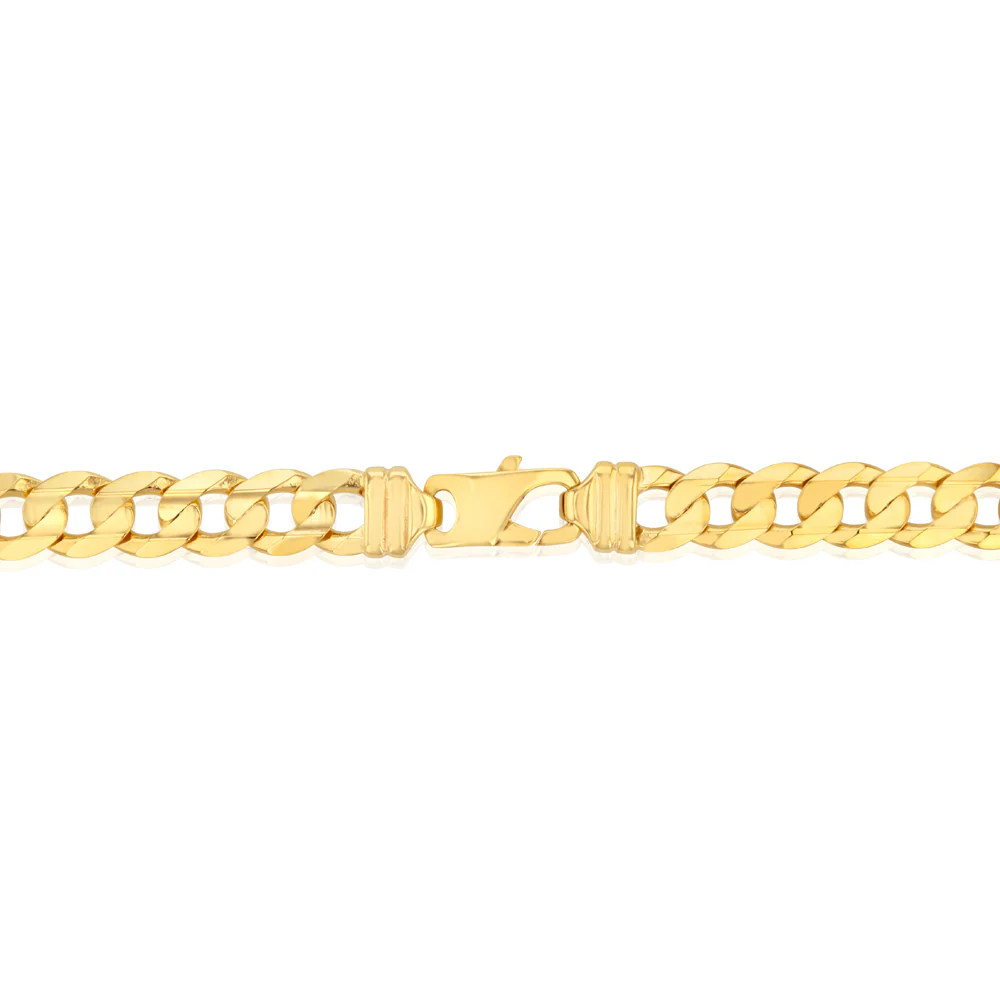 9ct Yellow Gold Diamond Cut Concave Curb 270 Gauge 60cm Chain - Image 4