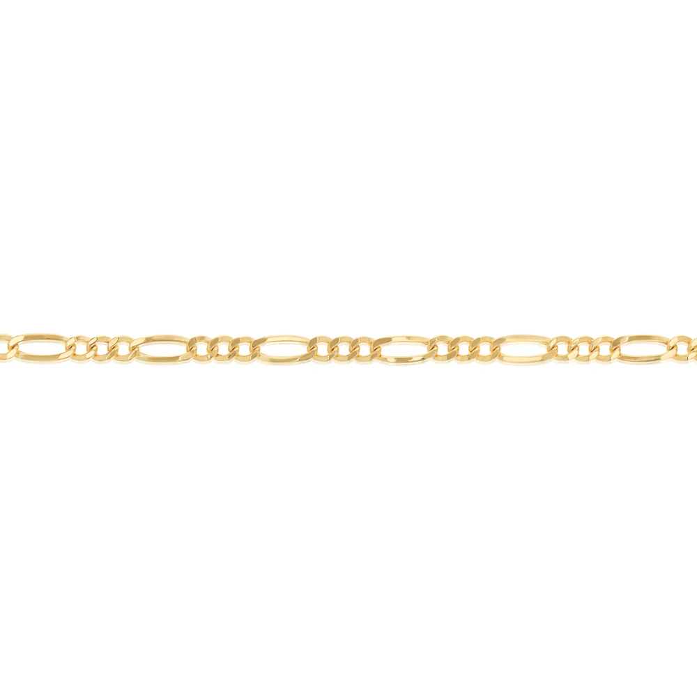 9ct Yellow Gold Figaro Hollow 19cm Bracelet 80Gauge - Image 3