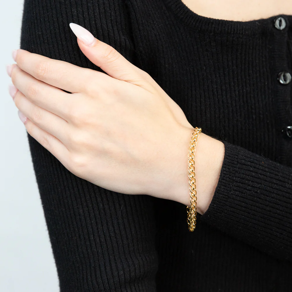 9ct Yellow Gold Silver Filled Roller Bracelet - Image 3