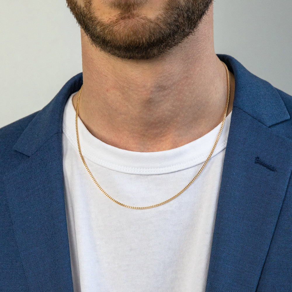 9ct Yellow Solid Gold 50cm 60 Gauge Curb Chain - Image 3
