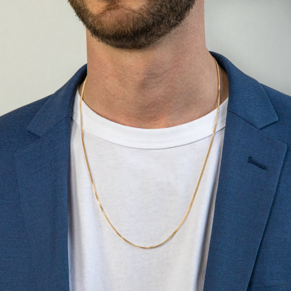 9ct Yellow Solid Gold 60cm Curb Dicut Chain 50Gauge - Image 3