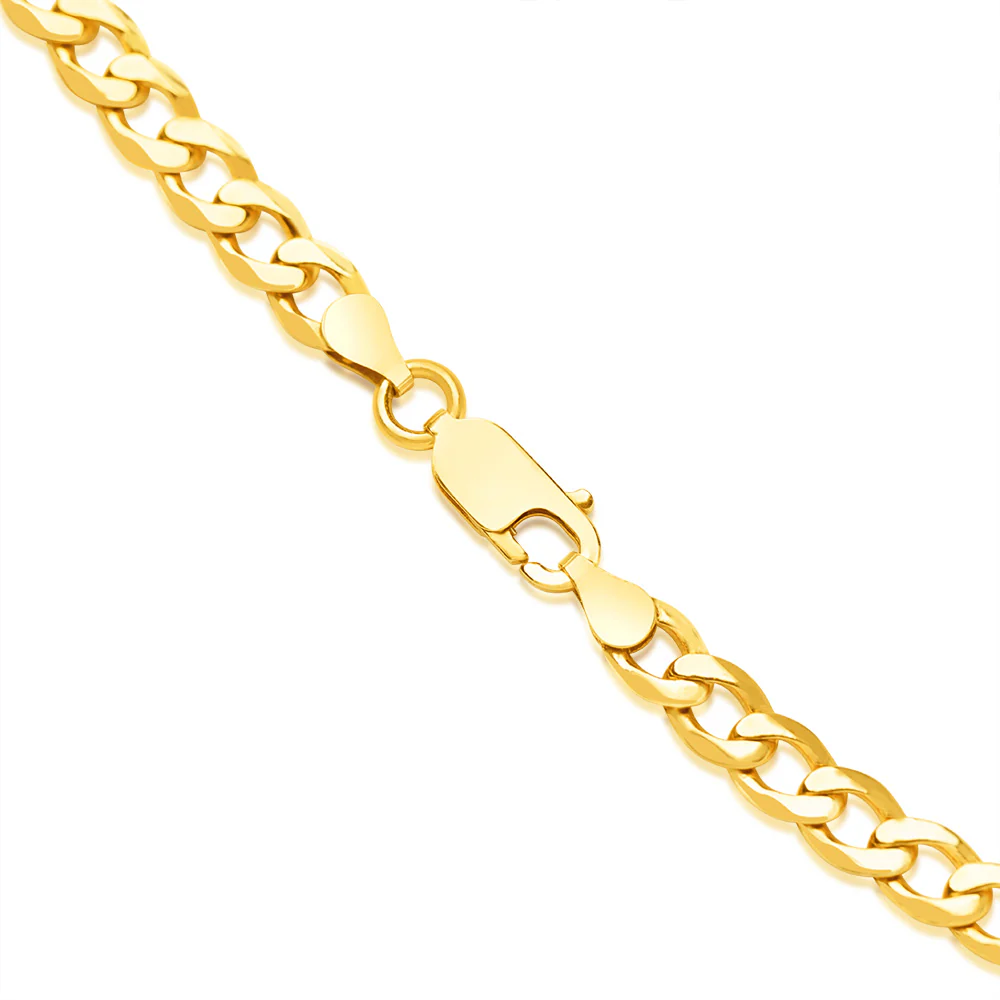 9ct Yellow Solid Gold Curb Chain 50cm in 150 Gauge - Image 3