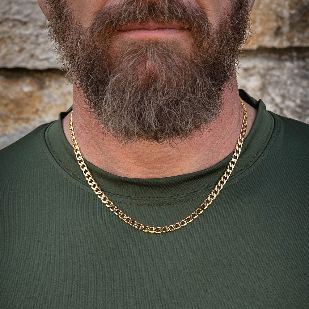 9ct Yellow Solid Gold Curb Chain 50cm in 150 Gauge - Image 4