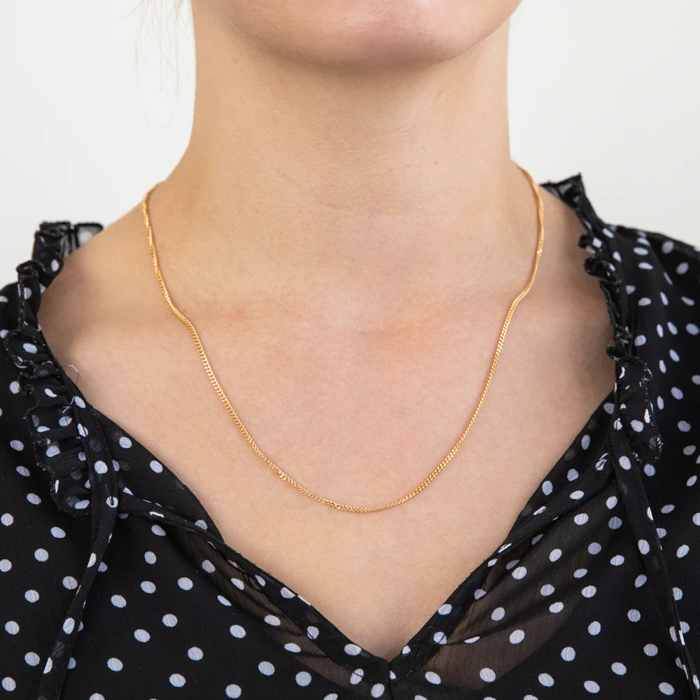 9ct Yellow Solid Gold Curb Dicut 50cm Chain 50Gauge - Image 3