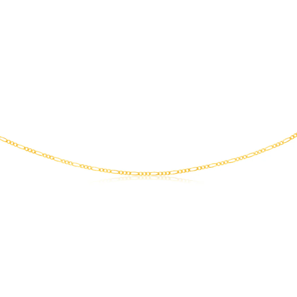 9ct Yellow Solid Gold Figaro 1:3 50cm Chain 60Gauge - Image 3